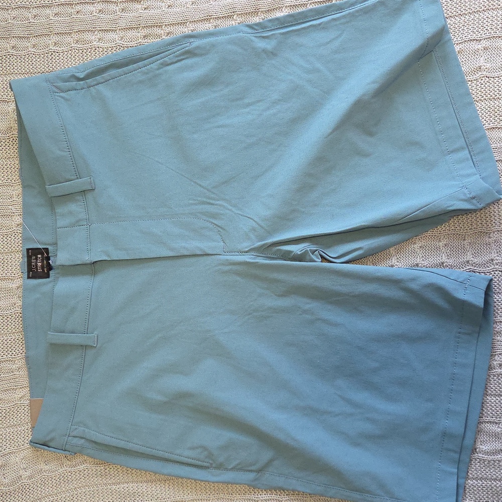 NWT J Crew Shorts Mens 31" Waist 9" Inseam flat front Stretch Blue W/ pockets